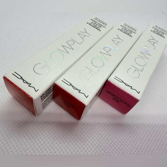 MAC COSMETICS GLOWPLAY TENDERTALK LIP BALM SERVE & BANTER & PHOTOGENIC - Picture 1 of 14